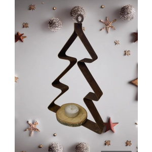 Piękna Choinka dekoracja zawieszka ozdoba świąteczna metalowa 25cm rustykalna